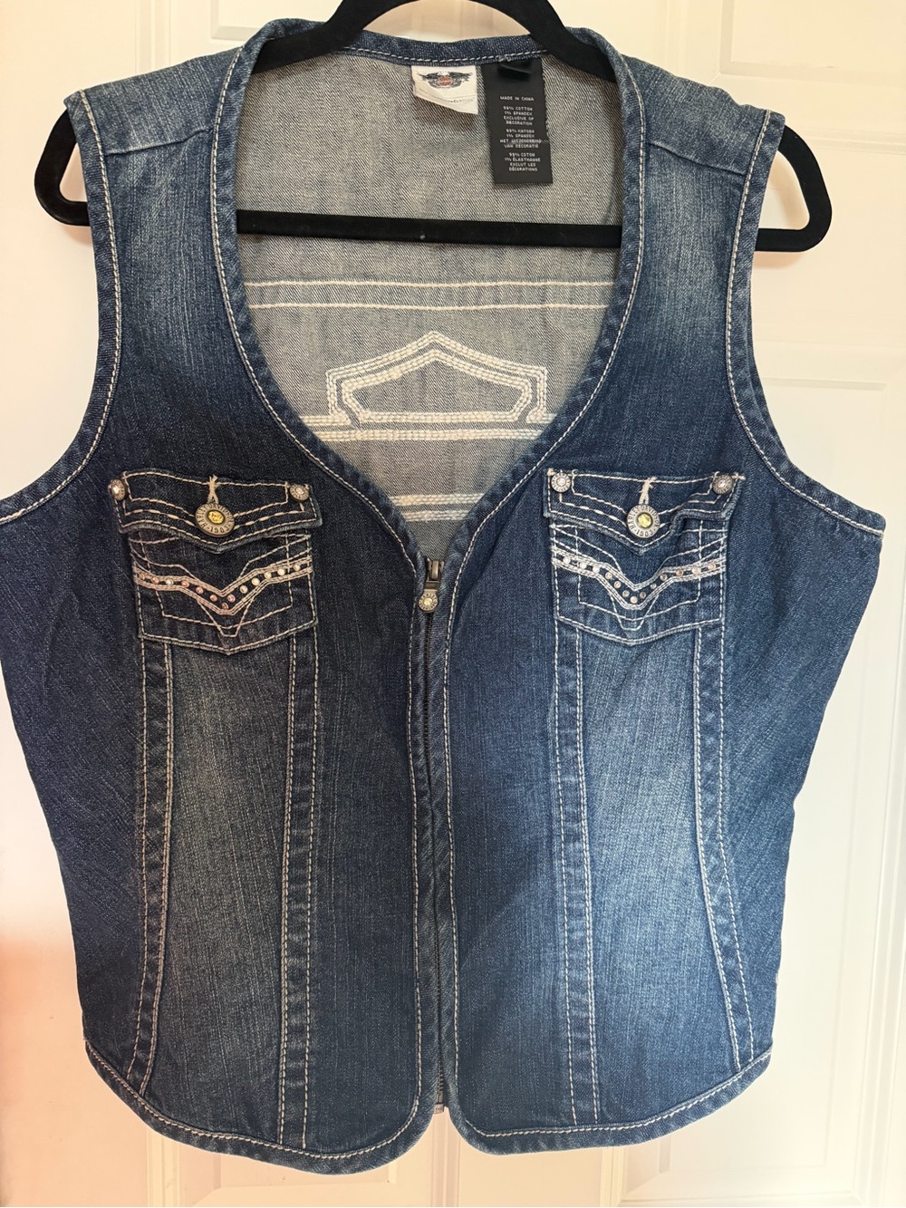 Harley-Davidson Blue Denim Zip-Front Women’s Vest